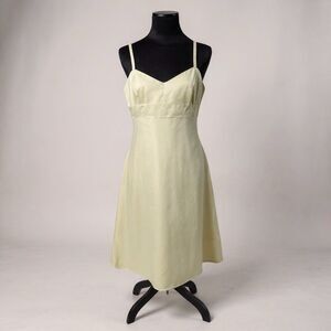 *Banana Republic Babydoll Empire Chartreuse A-line slip dress VTG Y2K